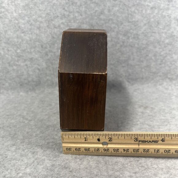 Vintage Seth Thomas Desk Clock Quartz Octagon Wood Brass Trim Tabletop Battery - Picture 7 of 10